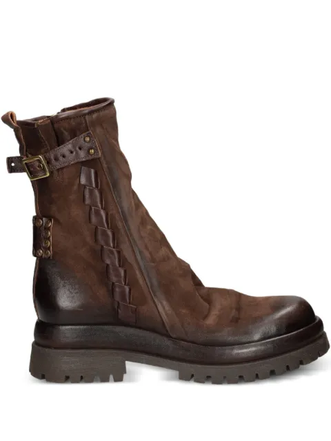 A.S.98 bottines à détail tressé et boucle