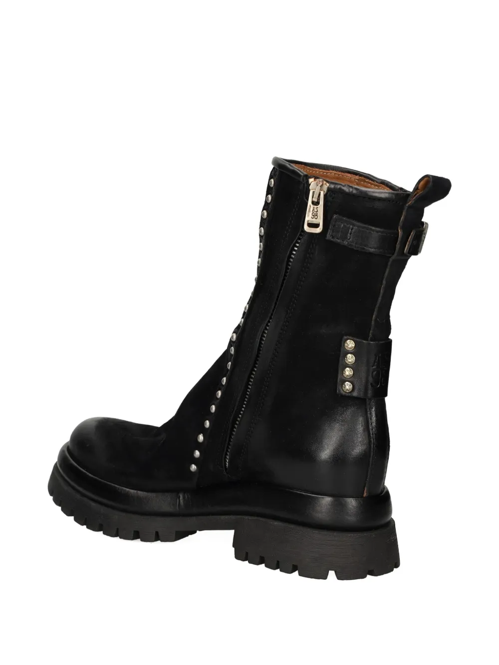 As98 Studded Buckled Boot In Black