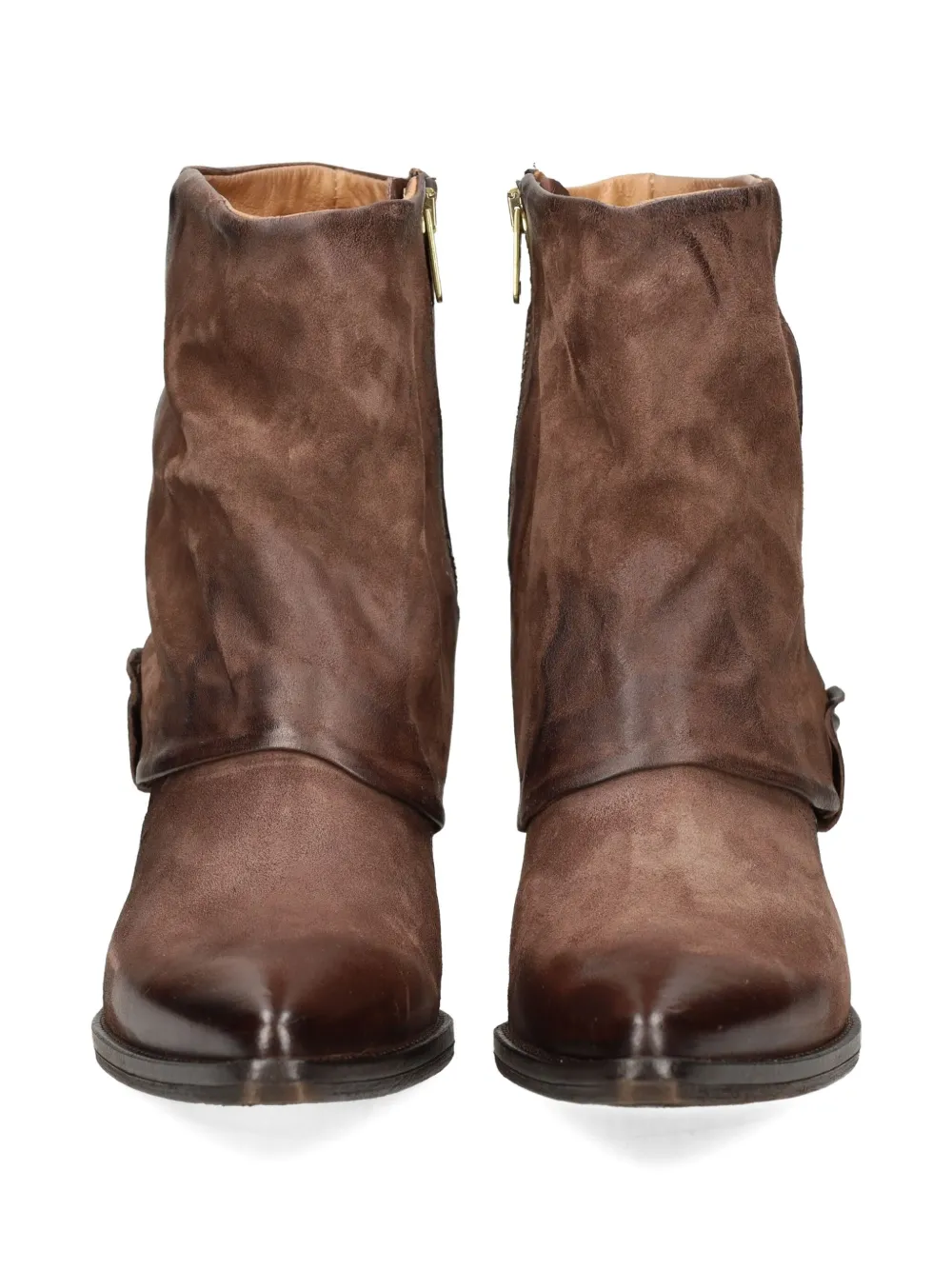 As98 Studded Leather Boot In Brown