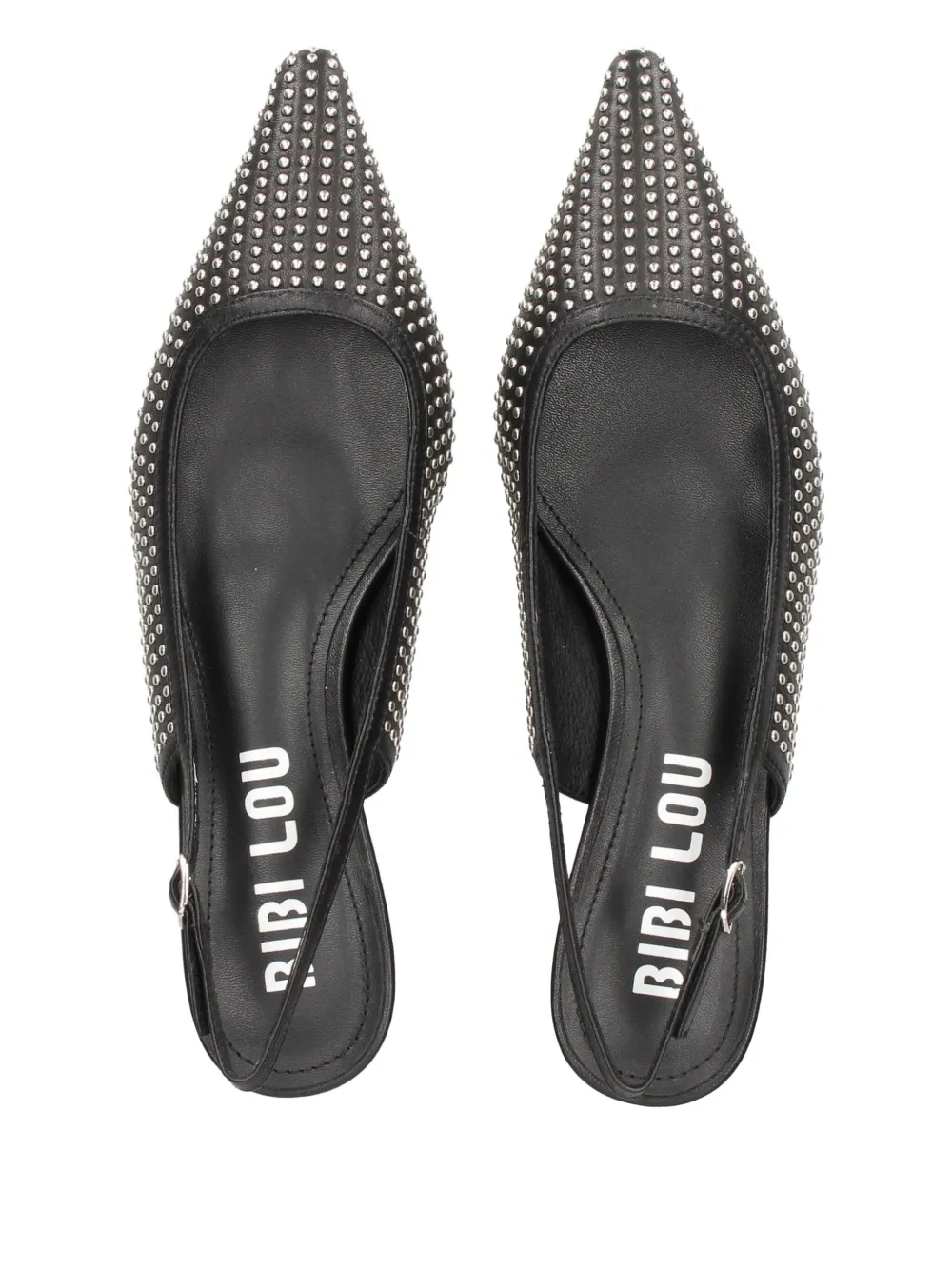 Bibi Lou 35mm studded slingback pumps Zwart