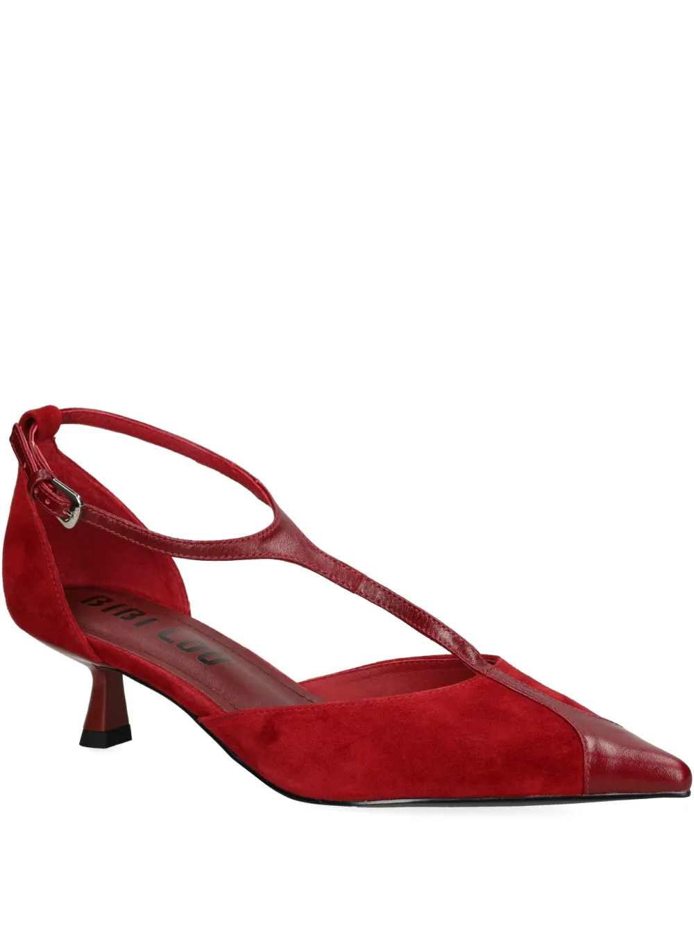 Bibi Lou 40mm Canna T-strap pointed pumps Rood