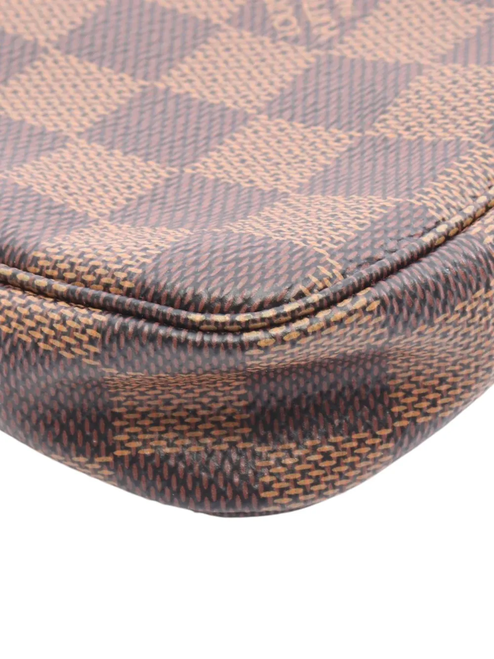 Pre-owned Louis Vuitton 2022 Damier Ebene Mini Pochette Accessoires Handbag In Brown
