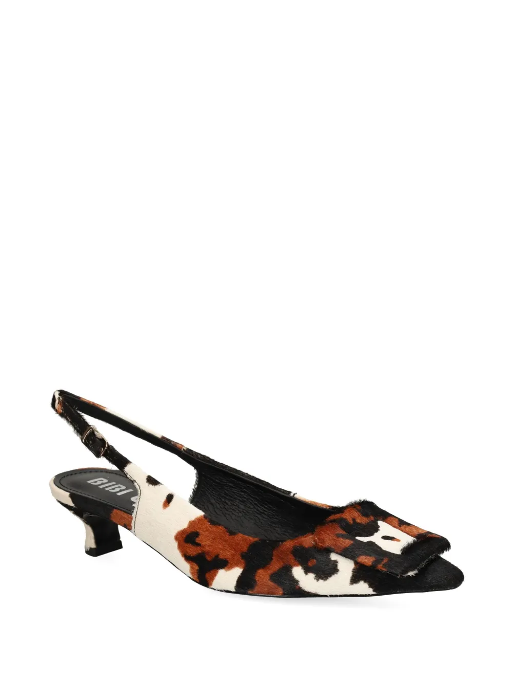 Bibi Lou Buckle Slingback Pumps In White