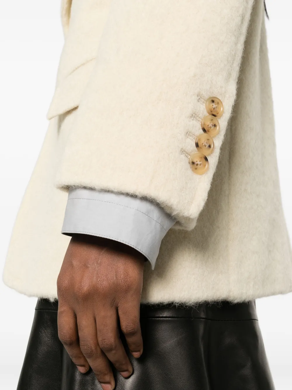 Dunst Pocketed Buttoned Blazer In Neutral