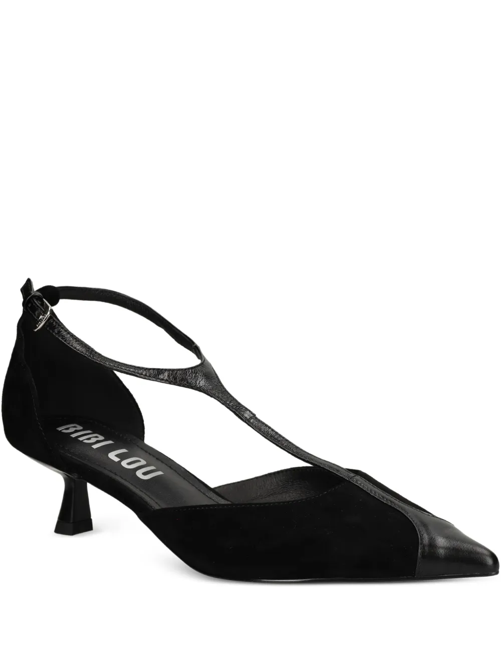 Bibi Lou 40 mm Canna pumps met puntige neus en T-bandje Zwart