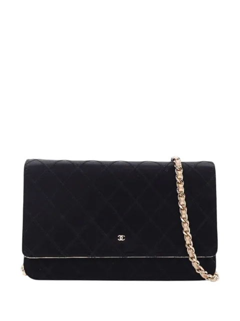 CHANEL Pre-Owned 2011 Bicolor Satin Diamond Stitch Wallet On Chain crossbody bag
