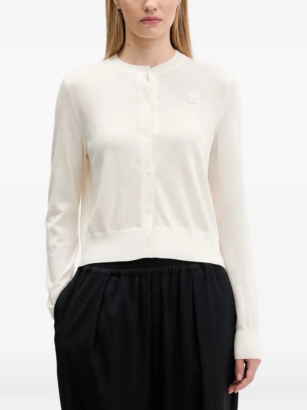 HUGO button-fastening logo-detail cadigan | neutro | Image 1