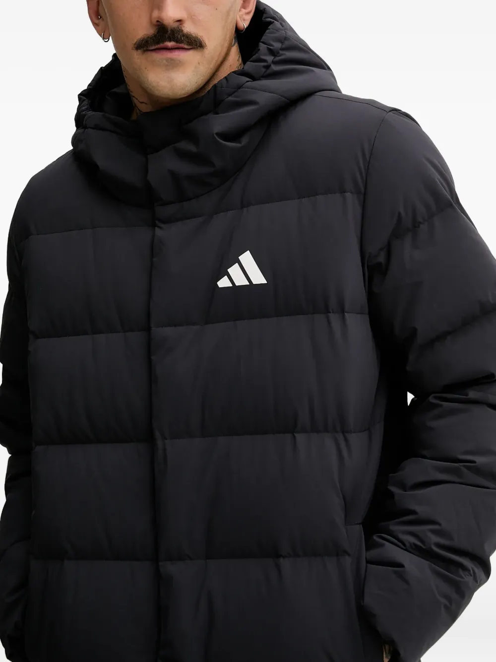 adidas Jack met logodetail en capuchon Zwart