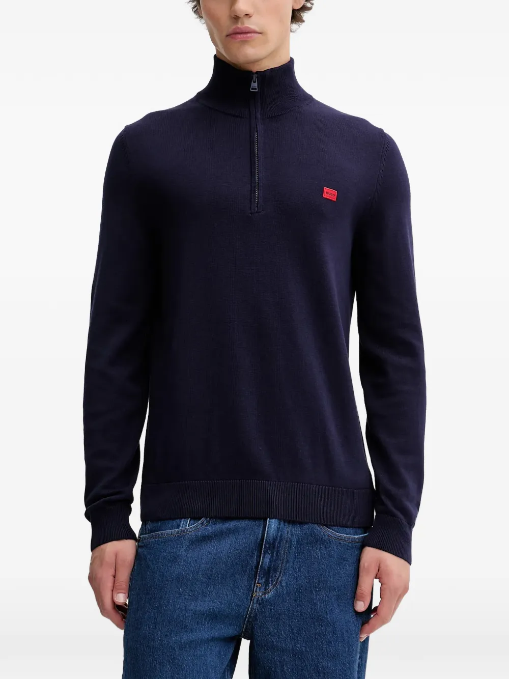 HUGO half-zip turtleneck sweater | Blue | Image 1