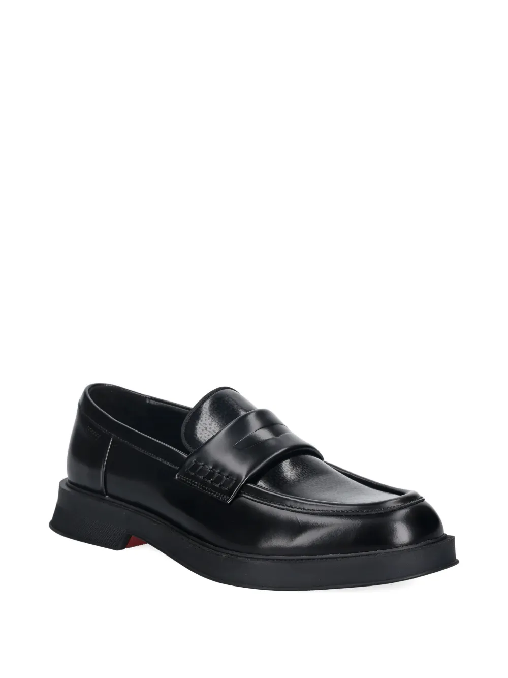 HUGO penny-strap leather loafers - Zwart