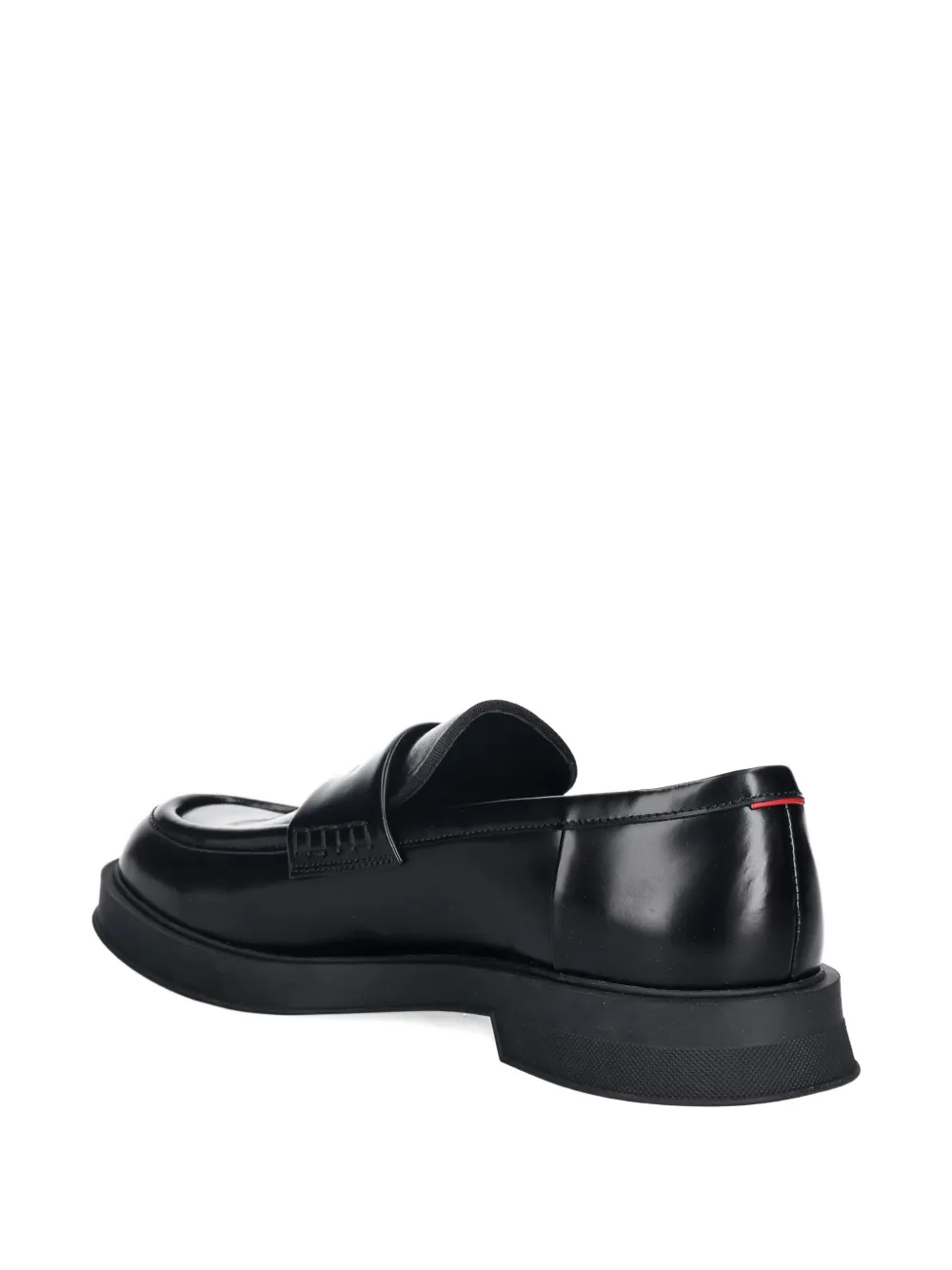 HUGO Leren penny loafers Zwart