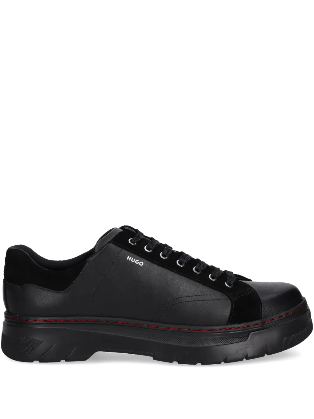 HUGO lace-up suede-panel sneakers | Black | Image 1