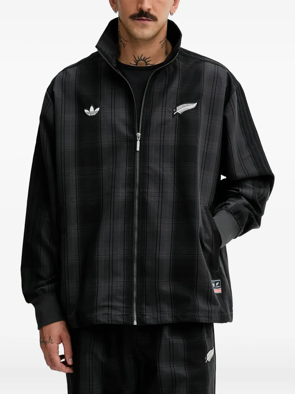 adidas Originals x All Blacks Firebird track jacket | Grey | Image 1