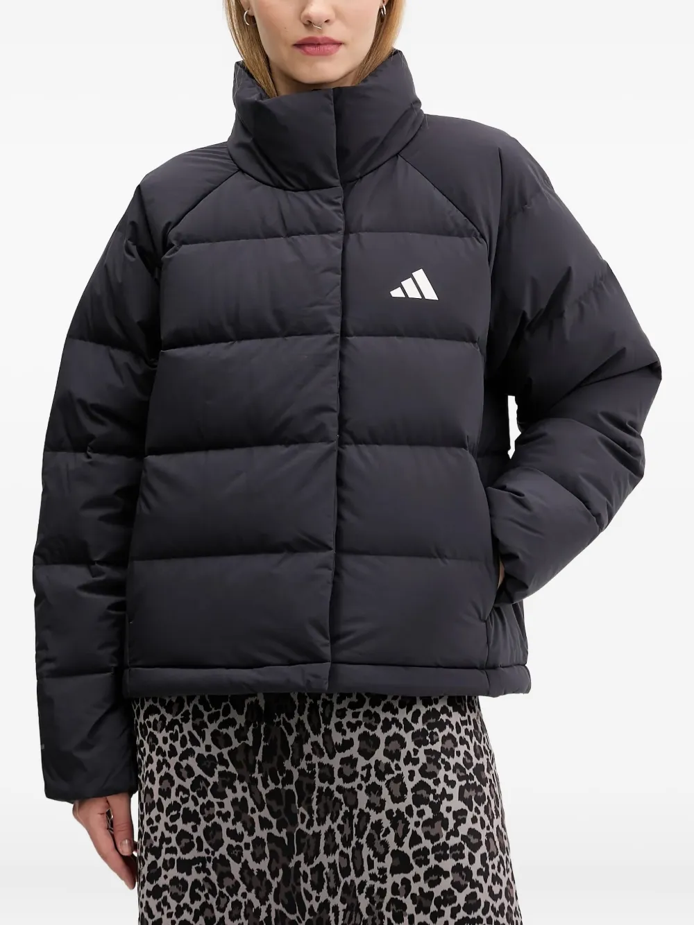 adidas logo-detail puffer jacket - Black