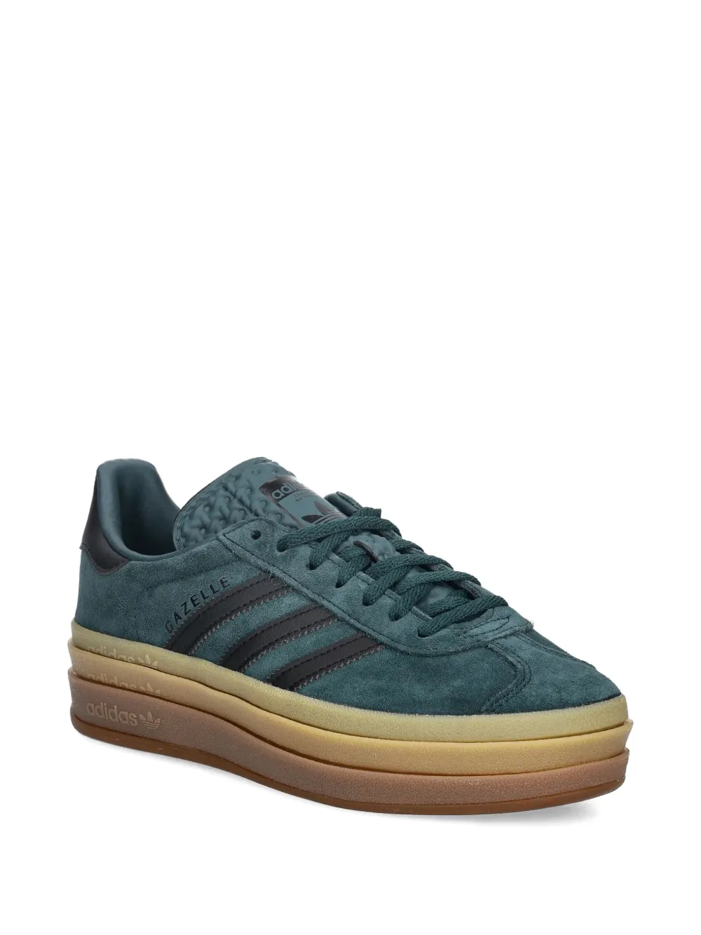 Adidas Originals Gazelle Bold Stripe Platform Sneakers In Green