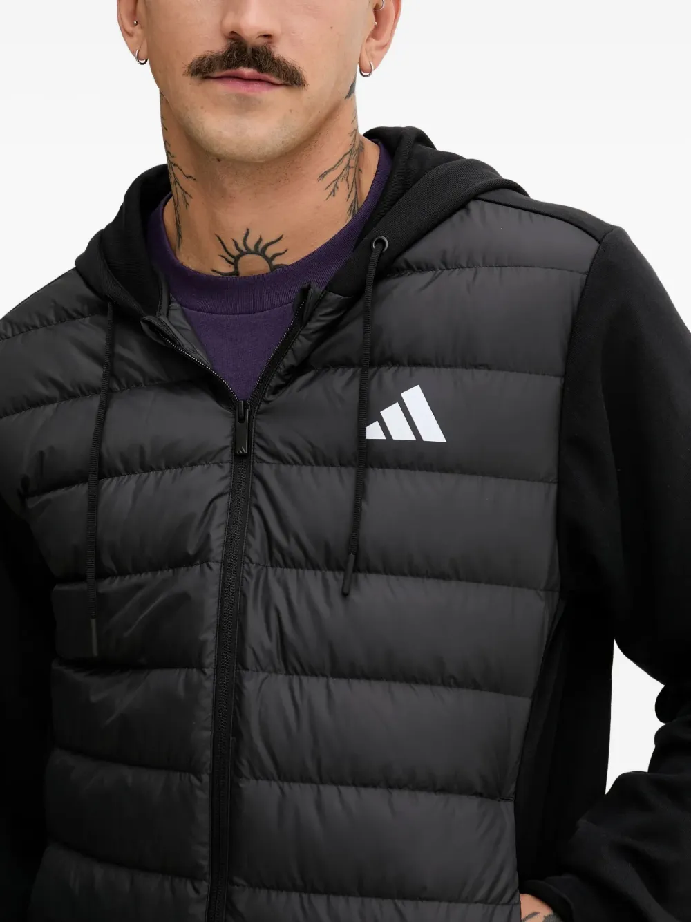 adidas Jack met logodetail en capuchon Zwart