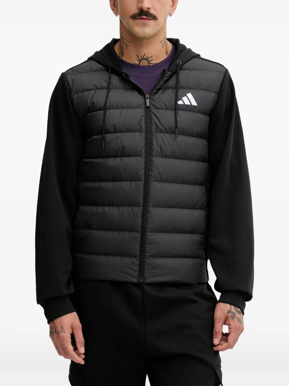 adidas hooded logo-detail jacket | Black | Image 1