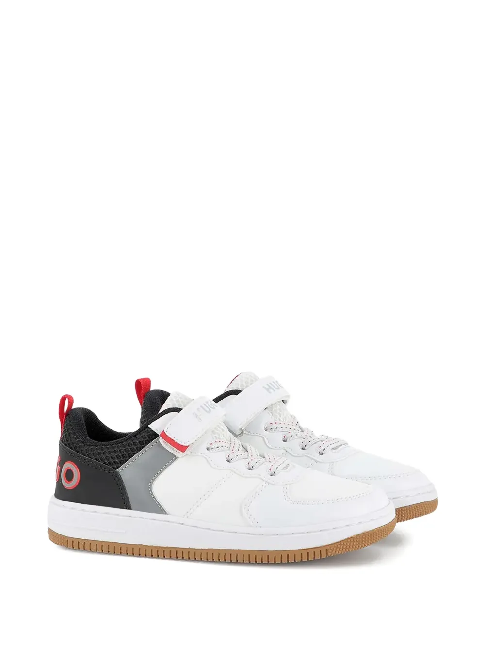 HUGO KIDS strap lace-up sneakers Wit