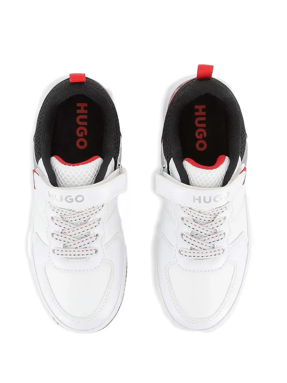 HUGO KIDS strap lace-up sneakers Wit