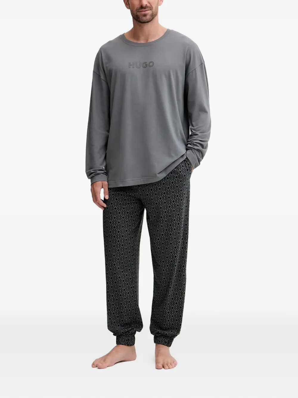 HUGO geometric-patterned pajama | Grey | Image 1
