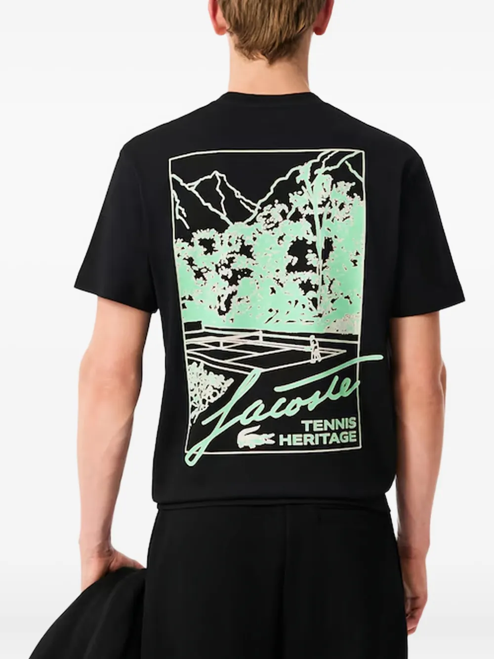 Lacoste tennis heritage T-shirt - Zwart
