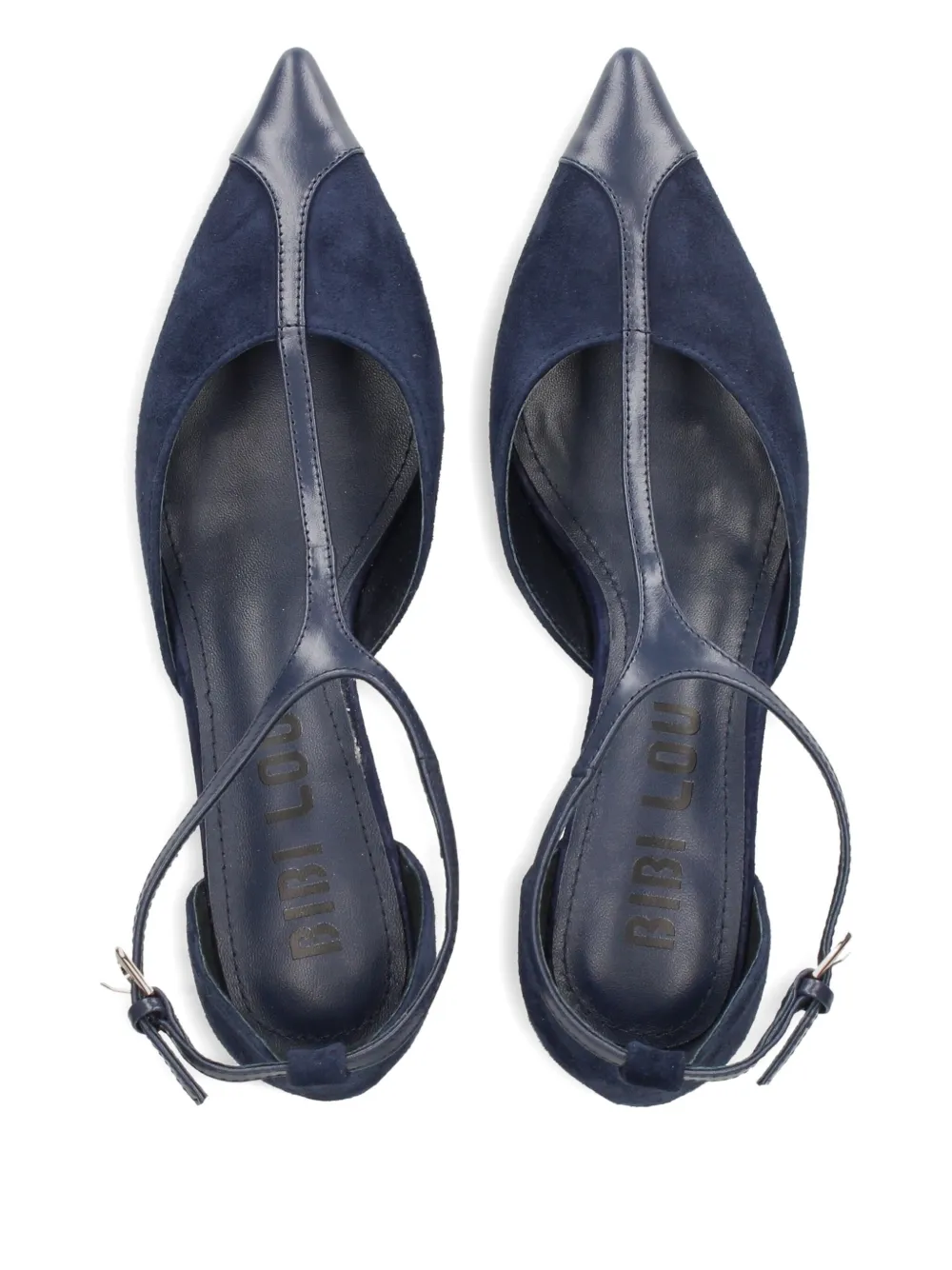 Bibi Lou 40mm Canna T-strap Pointed Pumps In Blue