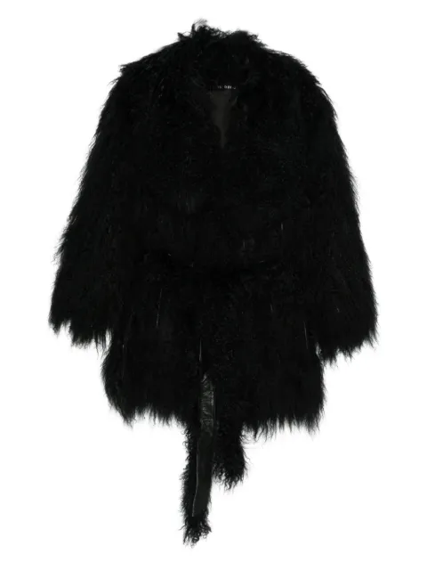Numerootto belted single-breasted coat