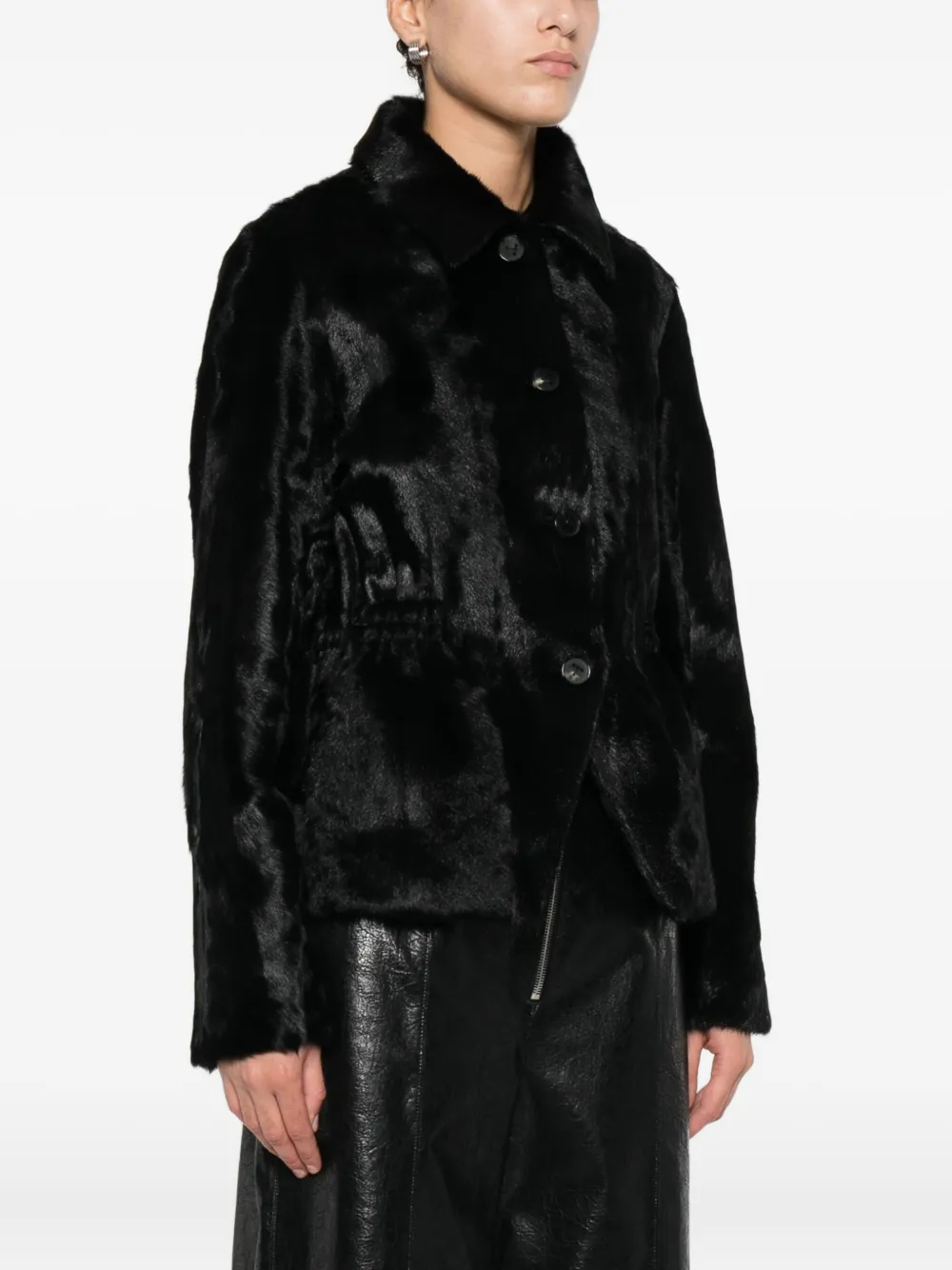 Numerootto Jas met enkele rij knopen Zwart