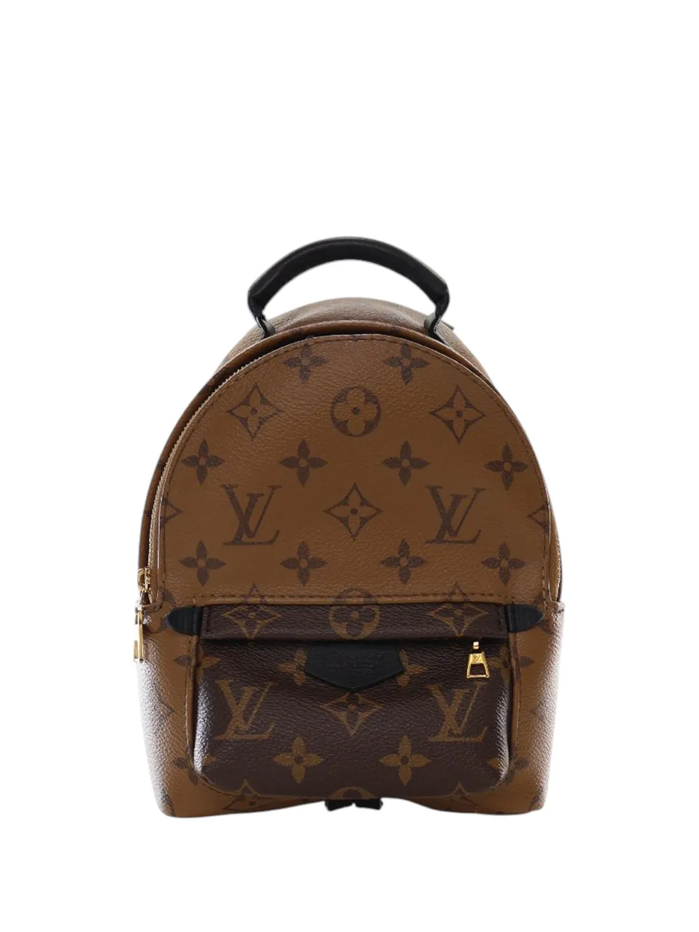 Pre-owned Louis Vuitton 2020 Monogram Reverse Mini Palm Springs Backpack In Brown