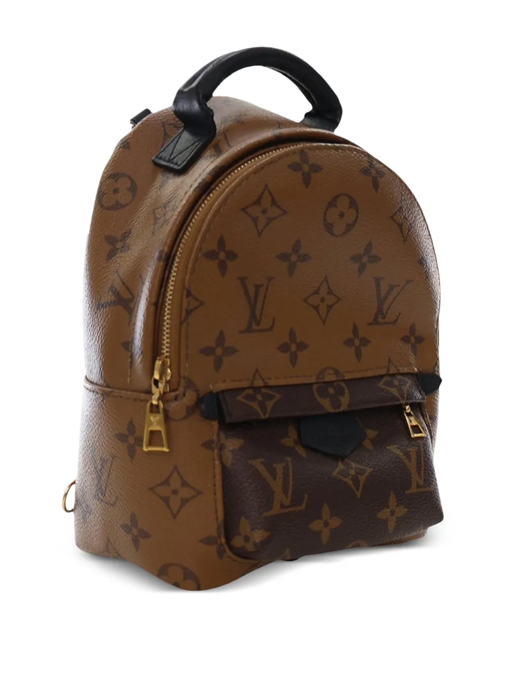 Pre-owned Louis Vuitton 2020 Monogram Reverse Mini Palm Springs Backpack In Brown