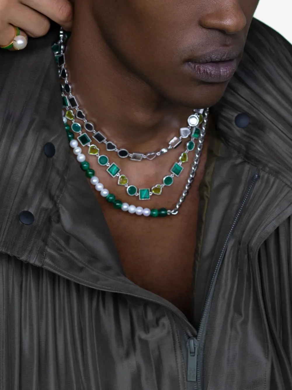 Veert Geometric Charm Necklace In Brown