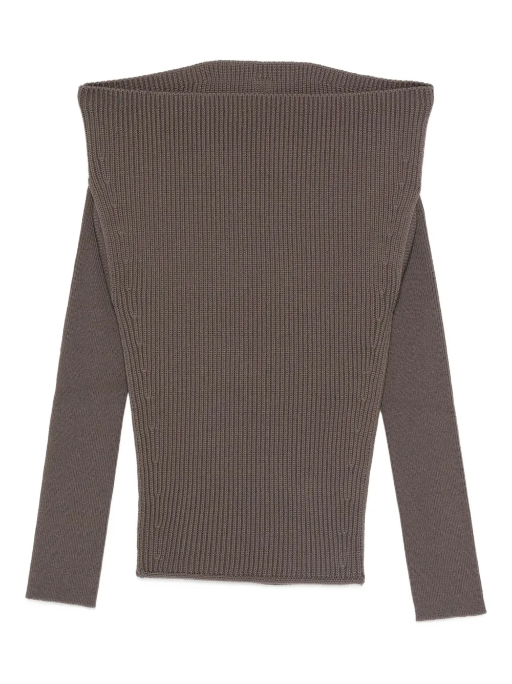 Rick Owens Off-the-shoulder Knitwear Front Slit In Gray