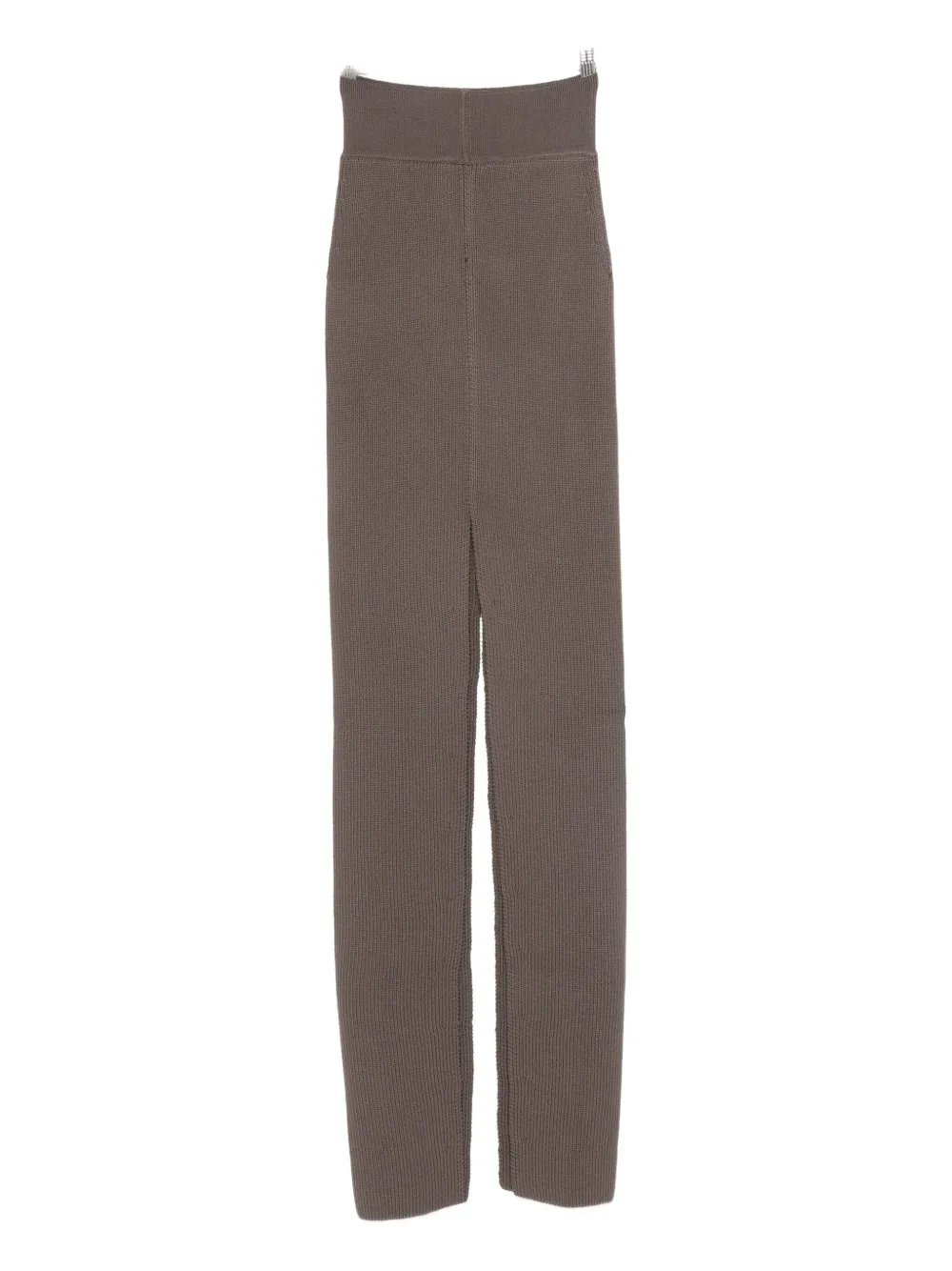 Rick Owens Ribbed Slit Skirt In Brown