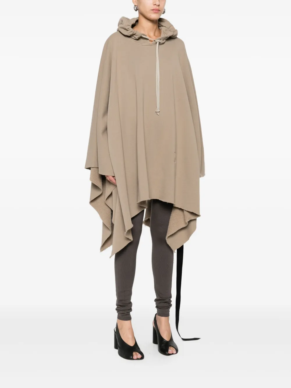 Rick Owens Drkshdw Hooded Poncho In Neutral