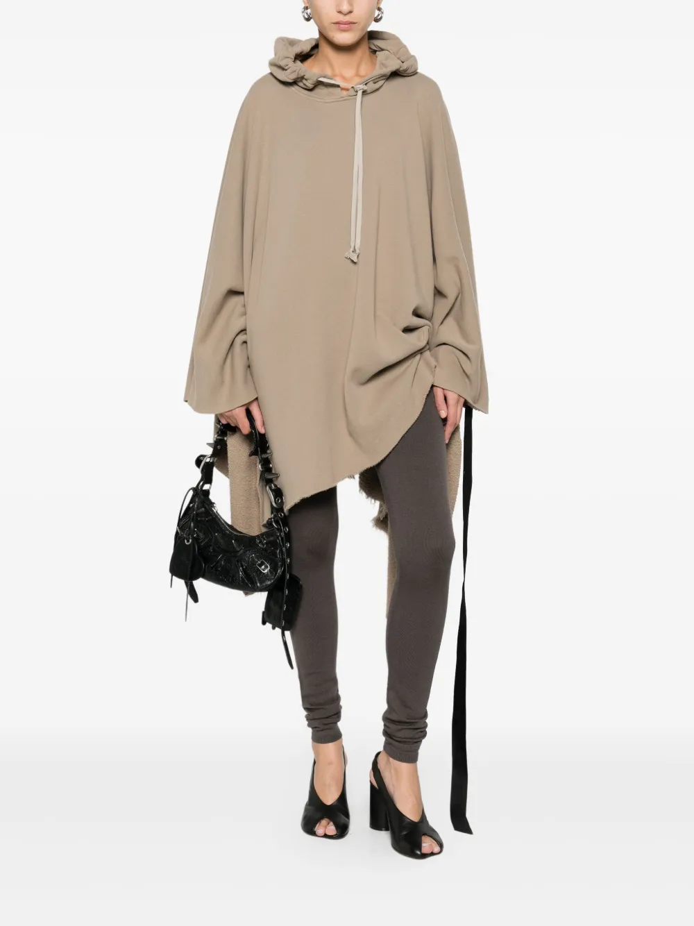 Rick Owens Drkshdw Hooded Poncho In Neutral