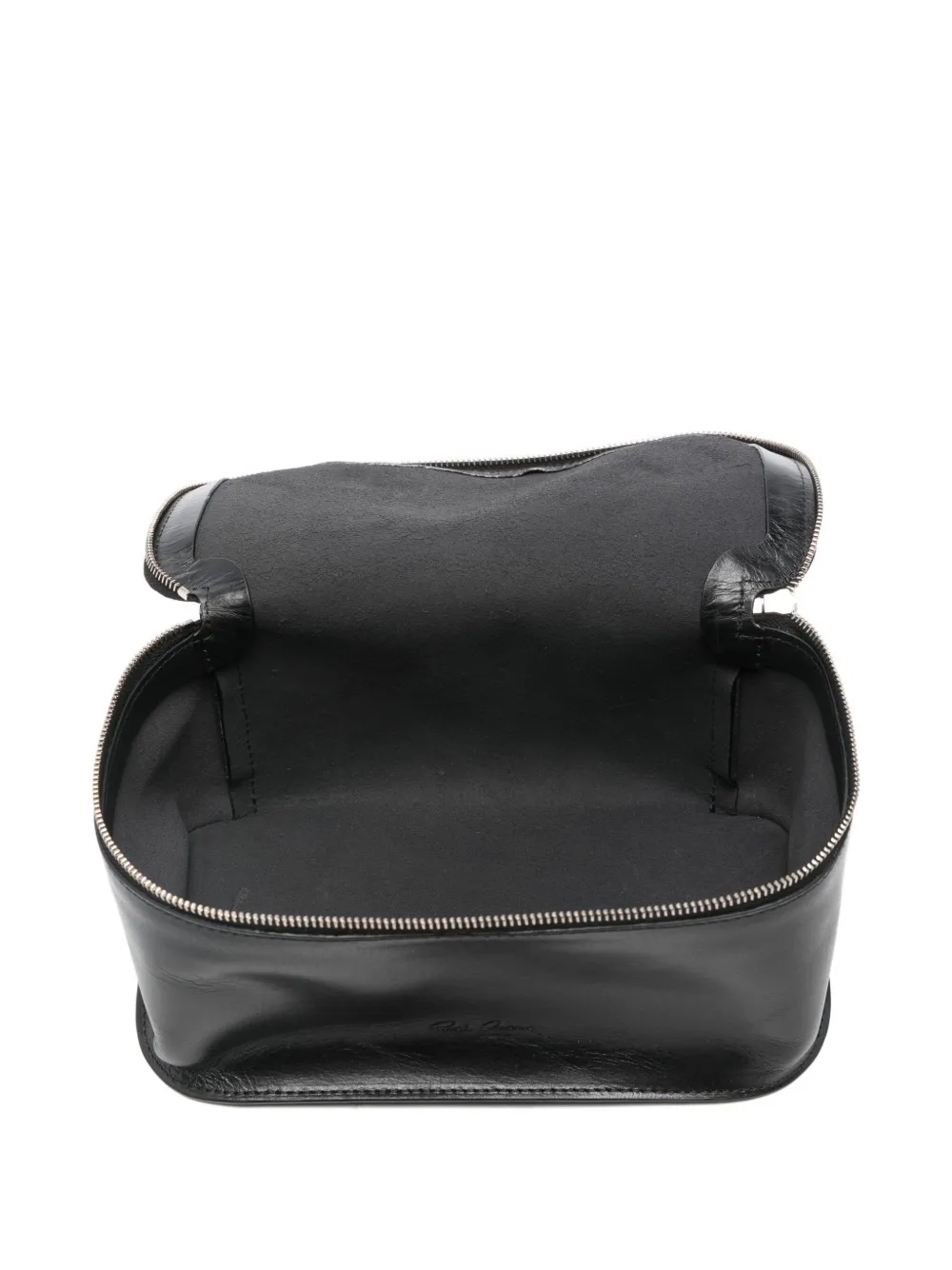 Rick Owens Leather Makeup Bag In Black