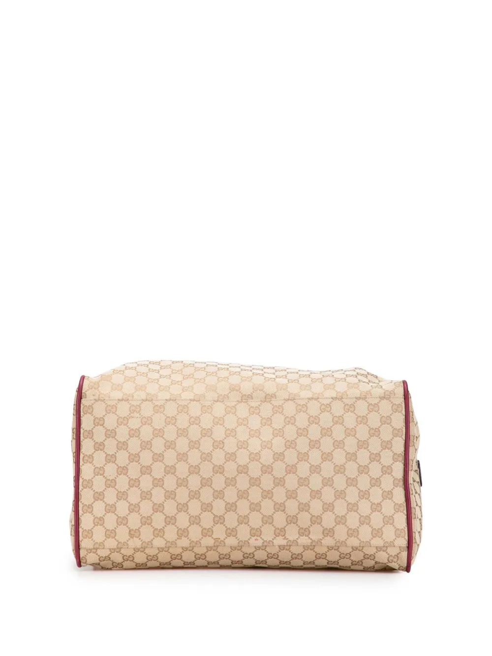 Pre-owned Gucci 2000-2015 Gg Canvas Web Travel Bag In Brown