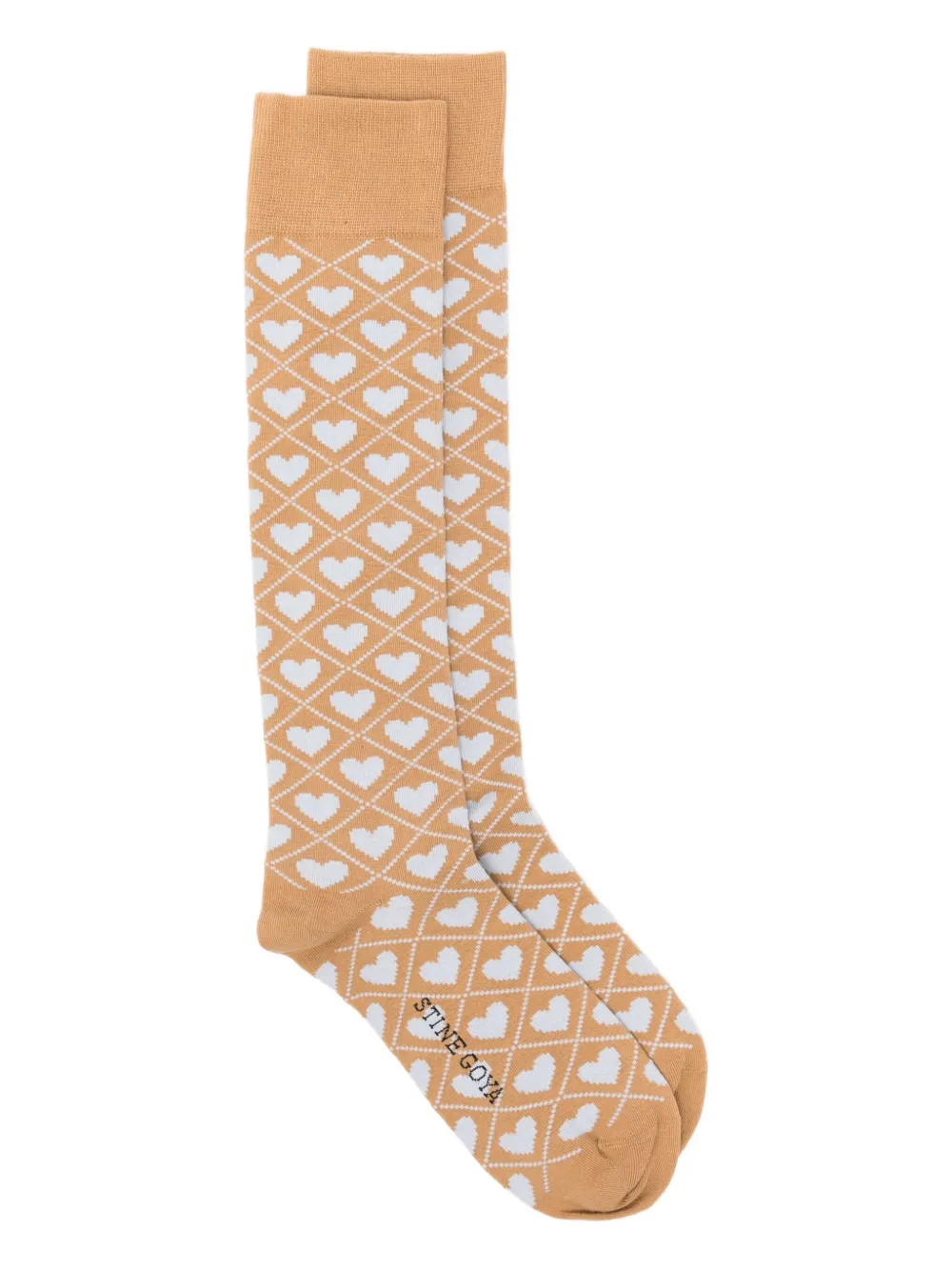 Stine Goya heart-motif socks | Orange | Image 1