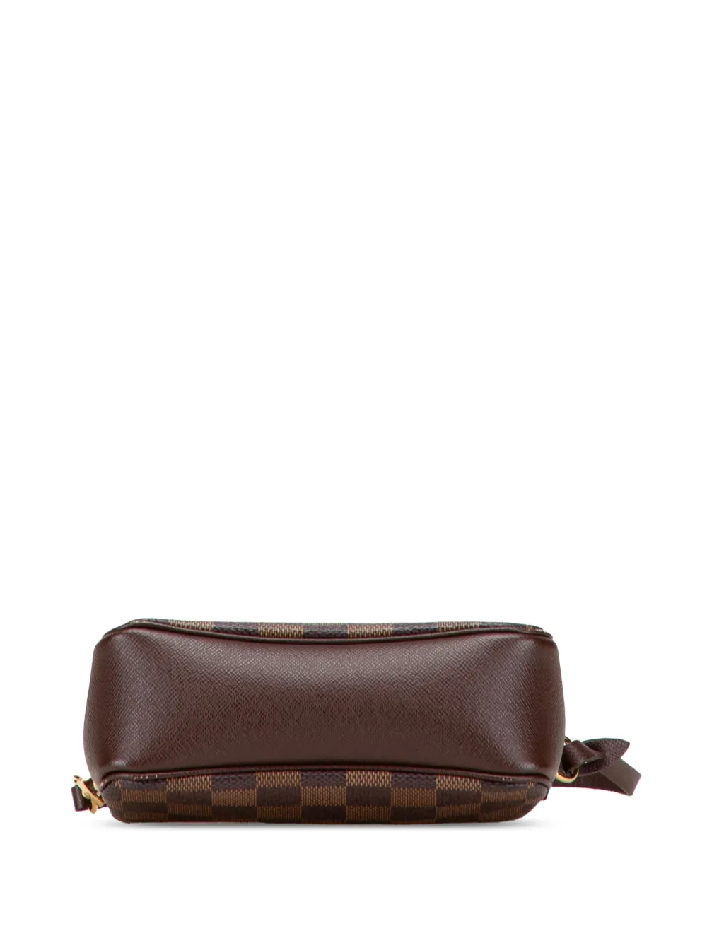 Pre-owned Louis Vuitton 2001 Damier Ebene Trousse Pochette Handbag In Brown