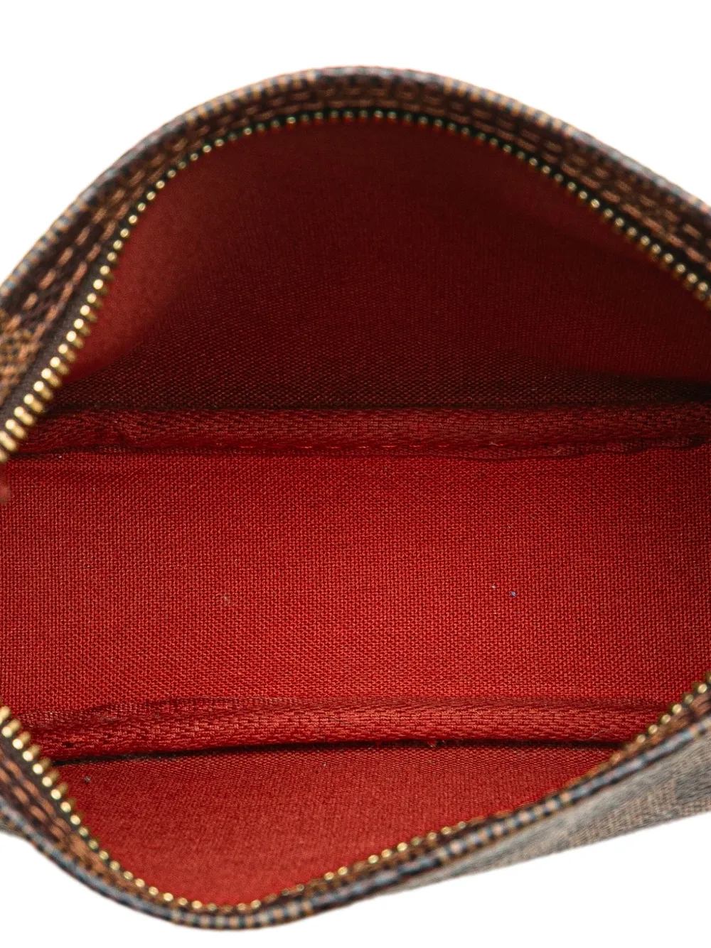 Pre-owned Louis Vuitton 2001 Damier Ebene Trousse Pochette Handbag In Brown