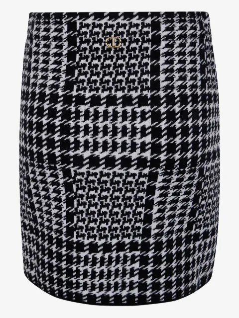 TWINSET falda corta con motivo pied de poule