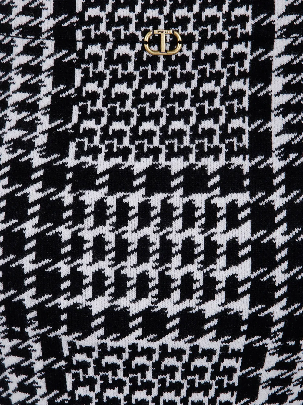 Twinset Houndstooth Mini Skirt In Black