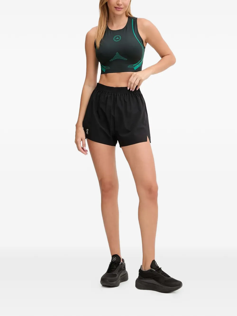 Adidas by Stella McCartney logo-detail top - Zwart