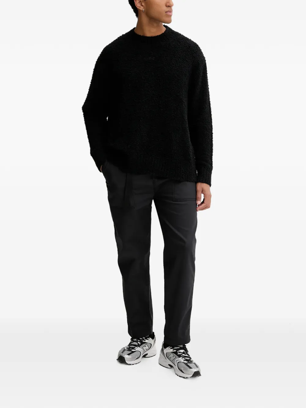 HUGO belted pocket trousers - Zwart