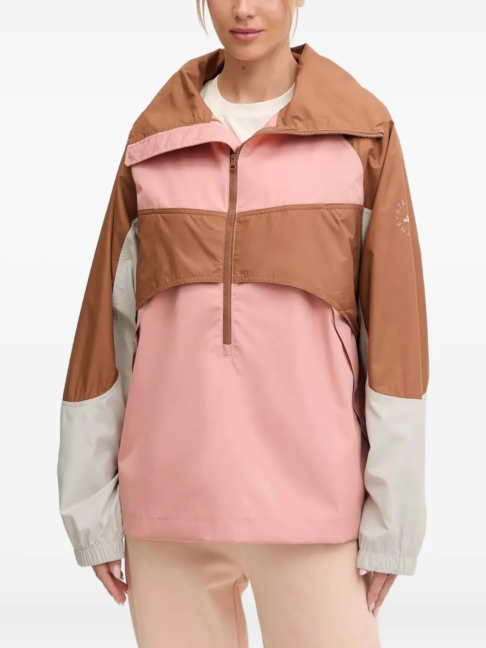 Adidas By Stella Mccartney Half-zip Fastening Long-sleeve Jacket In Pink