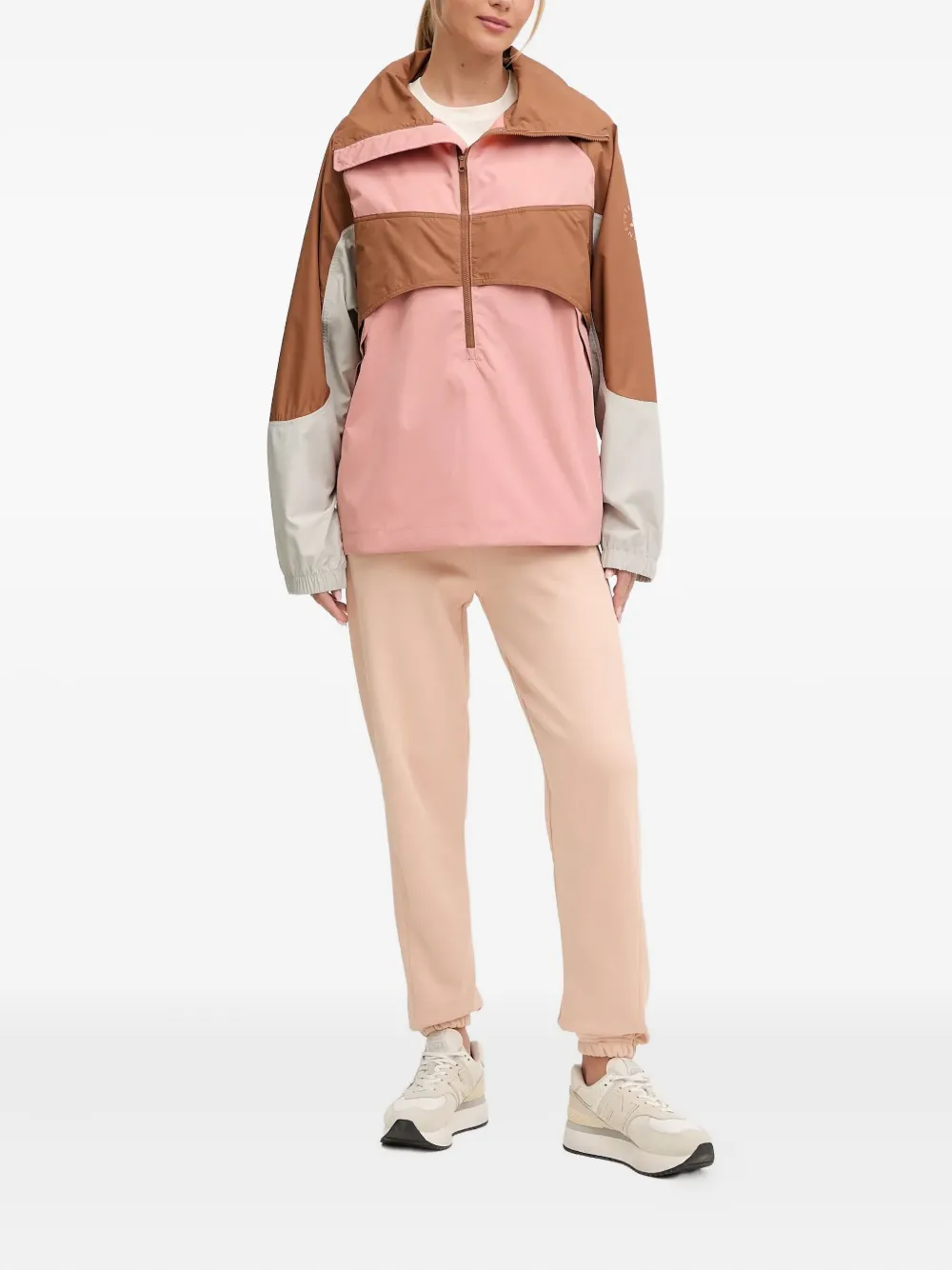 Adidas By Stella Mccartney Half-zip Fastening Long-sleeve Jacket In Pink