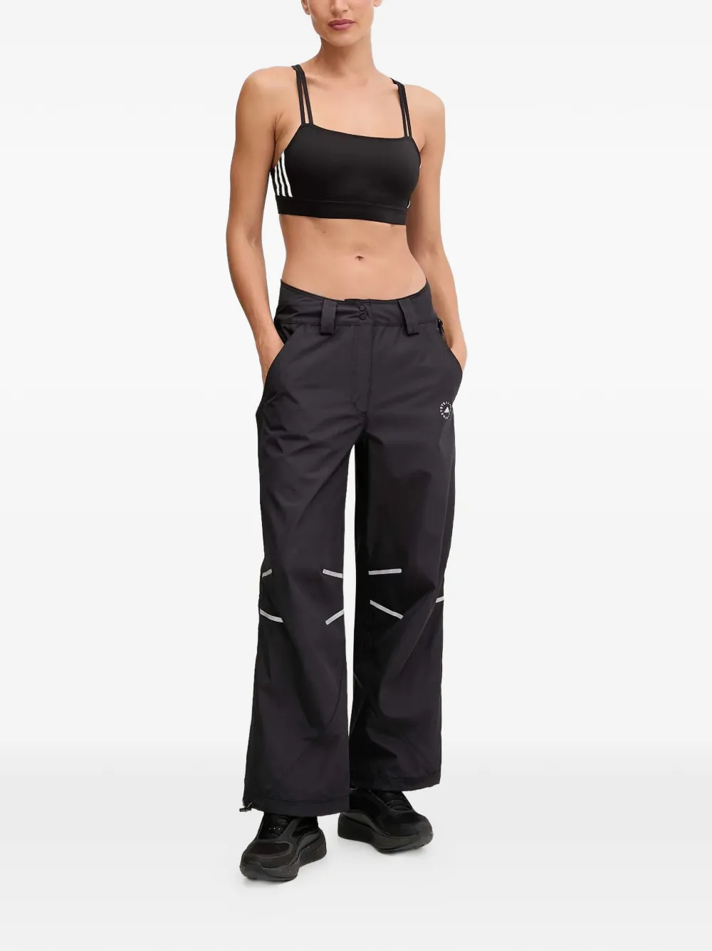 Adidas By Stella Mccartney Zip-detail Track Pants In Black