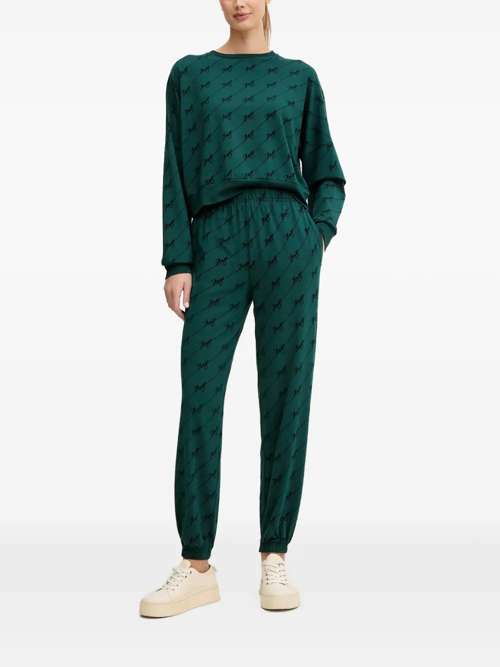 HUGO elasticated-waistband track pants - Groen