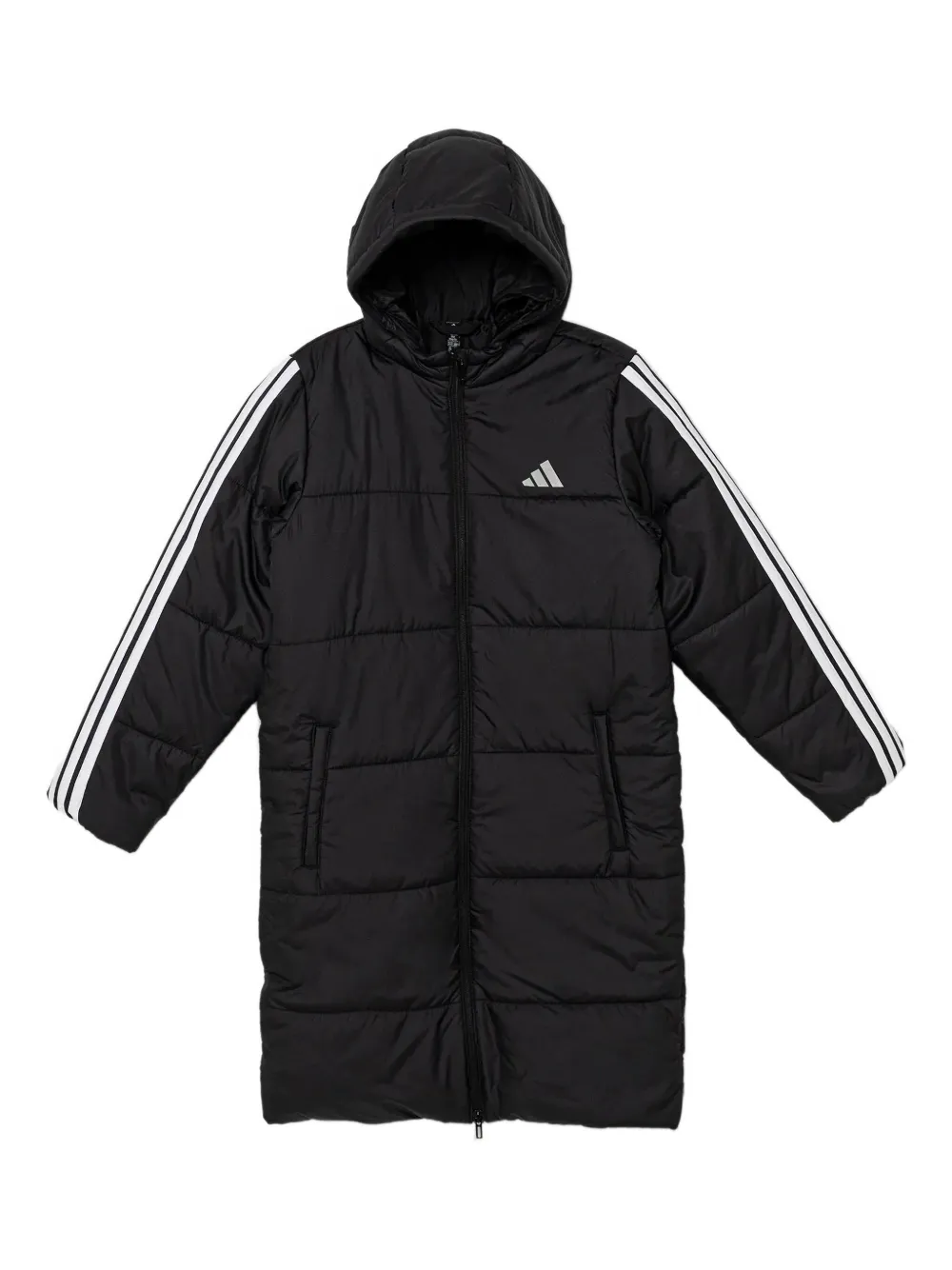 adidas Kids 3-Stripes hooded coat - Nero