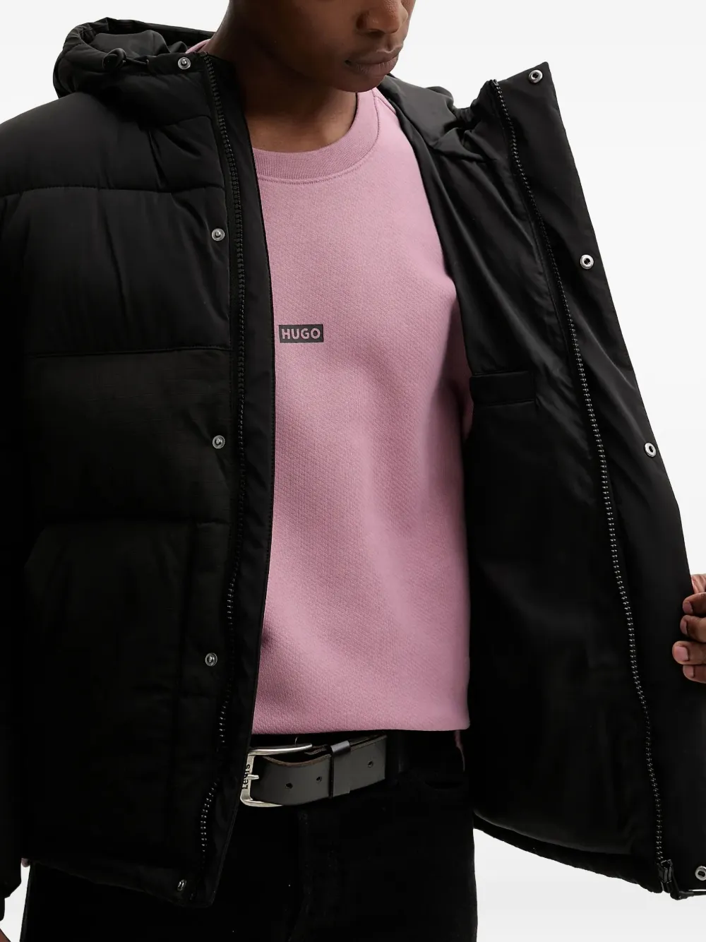 Hugo Boss Balto2541 Hooded Jacket In Black